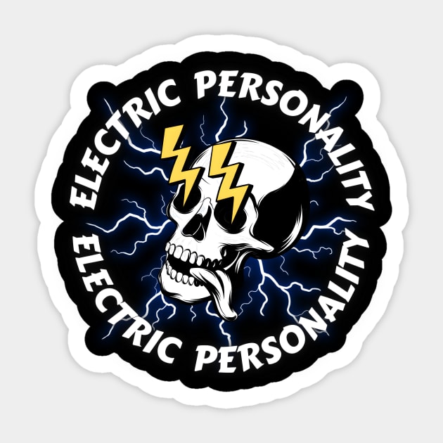 Electric Personality Skull Sticker by THUNKERS